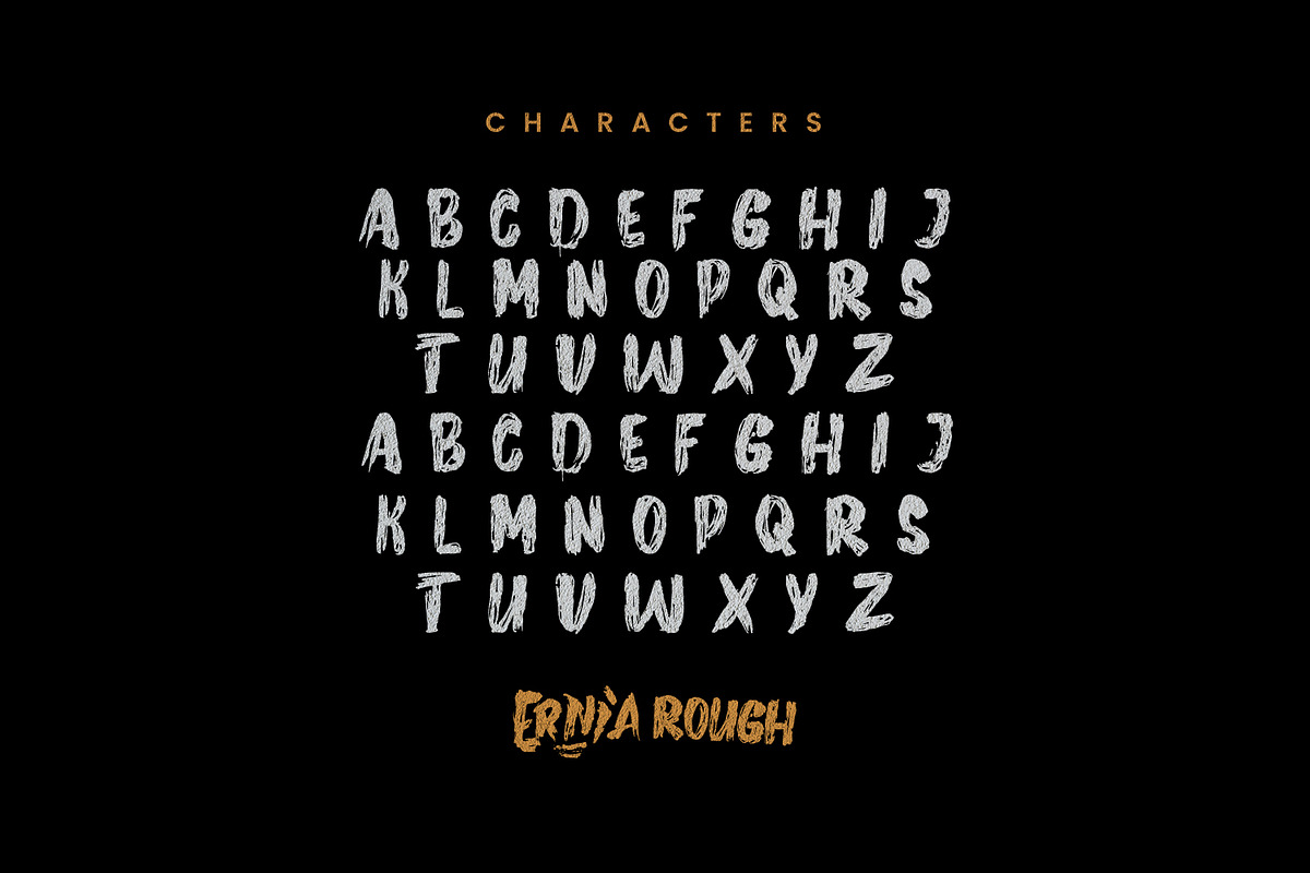 Ernia Rough Handmade Brush Font, a Handwritten Font by Maulana Creative (Photo 2 of 7)