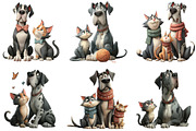 Great Danes with Kittens Clipart, an Illustration by CraftArtStudio (Thumbnail 5 of 6)