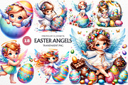 Watercolor Cute Angel Easter clipart, a Seasonal Illustration by ThatsDesignArt (Thumbnail 1 of 10)