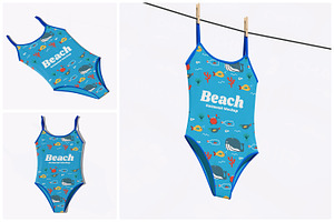 Beach Swimsuit Mockup, a Shirt Mockup by Unerispace