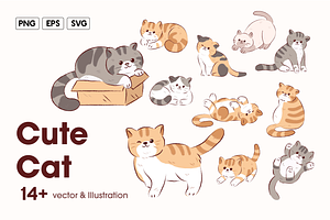 Cute Cat Illustration Pack