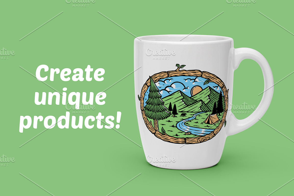 mountain view in the morning, a Seasonal Illustration by gunaonedesign (Photo 2 of 5)