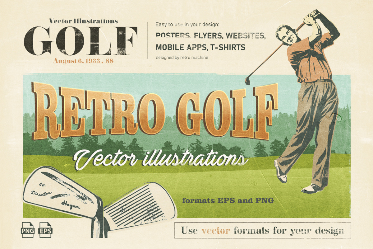 Retro Golf, an Illustration by Retro Machine (Photo 1 of 5)