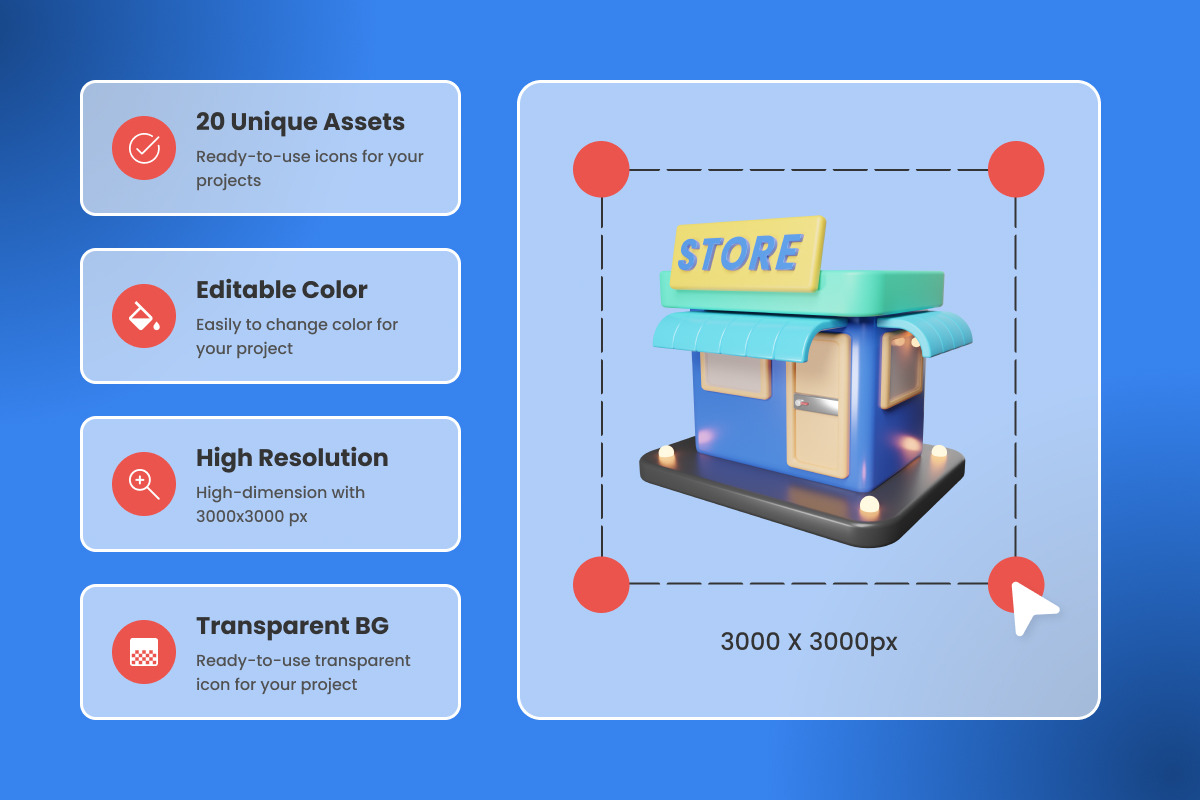 E-Commerce & Retail 3D Icon Set, a Solid Icon by twinstd (Photo 2 of 5)