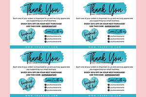 Thank You Order Card Blue Canva 05