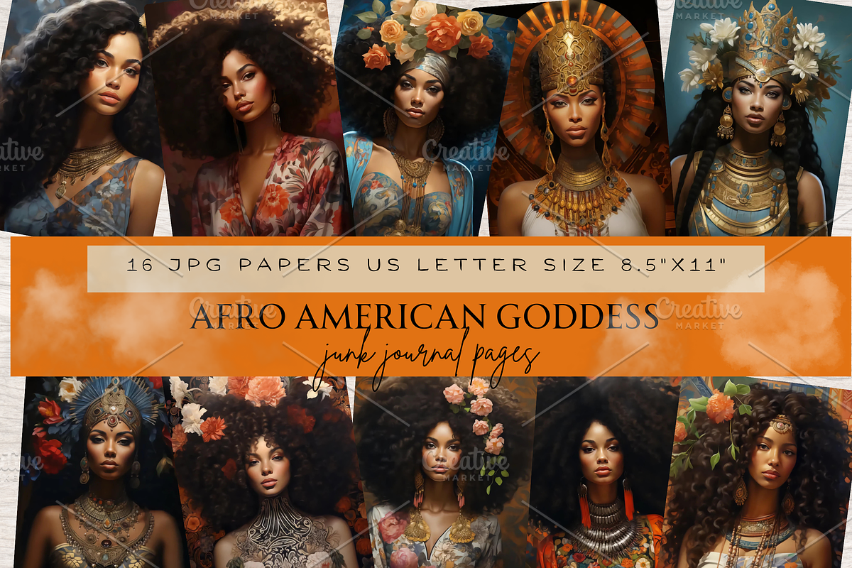 AFRO AMERICAN GODDESS JUNK JOURNAL, a Person Illustration by Daring Digies (Photo 1 of 6)