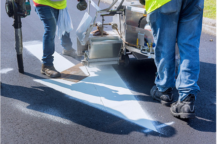 Worker thermoplastic spray marking, an Industrial Photo by Ungvar Studio