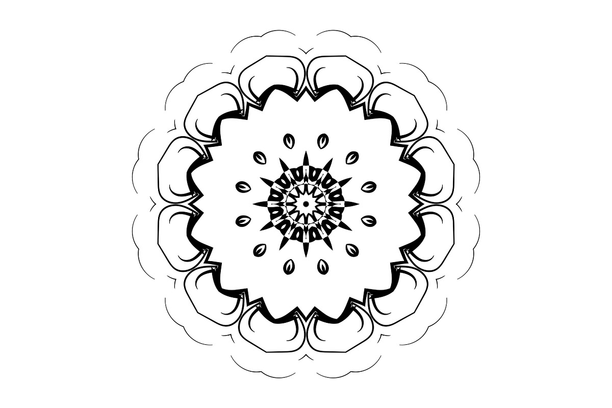 Black and White Mandala Patterns Set, a Decorative Illustration by NJ Himel (Photo 52 of 101)