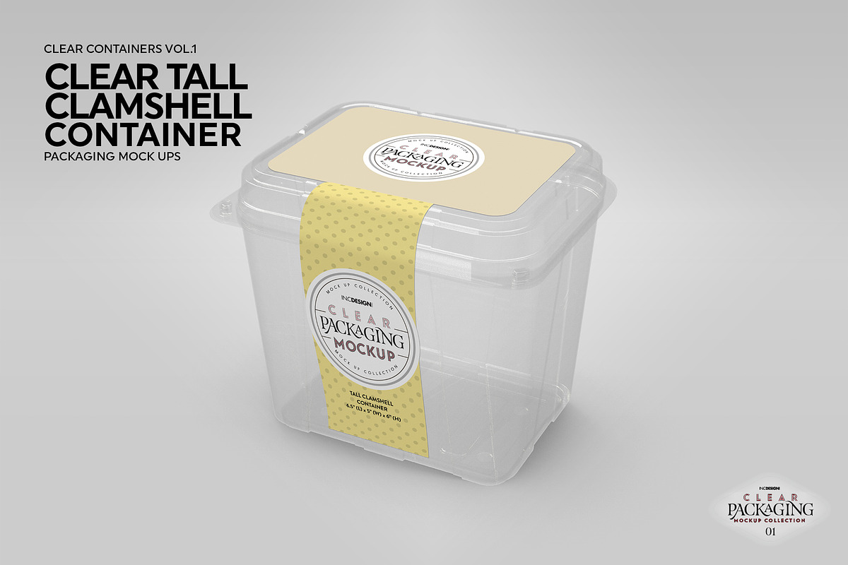 Tall Clamshell Container Mockup, a Cups & Container Mockup by INCDesign (Photo 5 of 7)