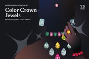 Color Crown Jewels – Watercolor Gems, an Object Illustration by CreativeValuation (Thumbnail 1 of 12)