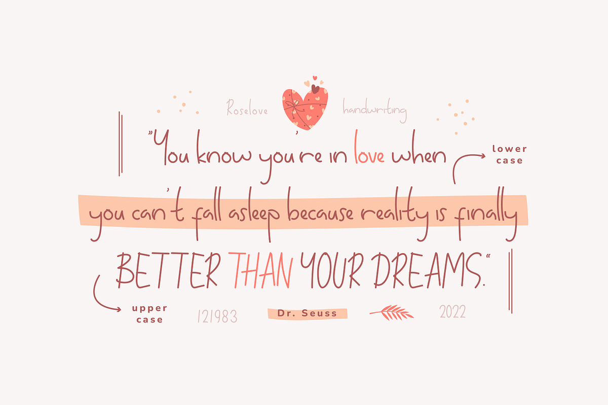 Roselove Playful Handwritten Font, a Handwritten Font by infernostudio3 (Photo 4 of 11)