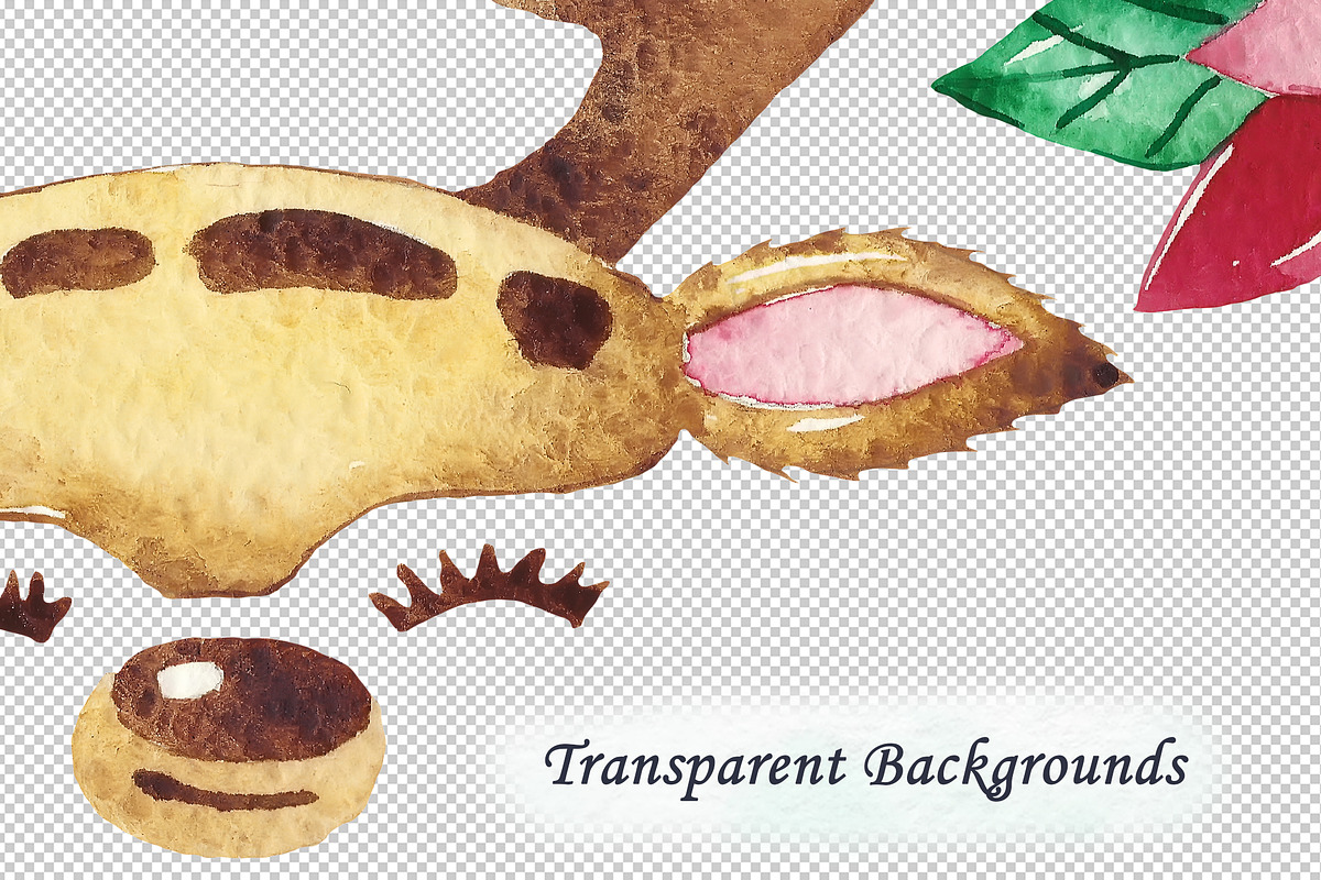 Christmas Hats Clipart, Watercolor, an Animal Illustration by PassionPNGcreation (Photo 3 of 4)
