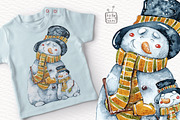 Watercolor Santas and Snowmen, an Illustration by talloshau's illustrations (Thumbnail 10 of 10)