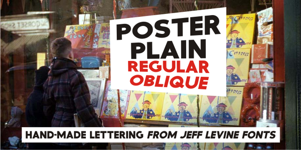 Poster Plain JNL, a Sans Serif Font by Jeff Levine Fonts