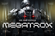 Megatrox – Mecha Font, a Sans Serif Font by Almarkhatype (Thumbnail 1 of 15)