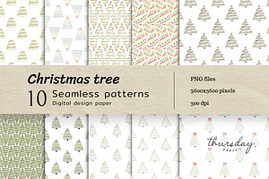 Christmas tree seamless pattern