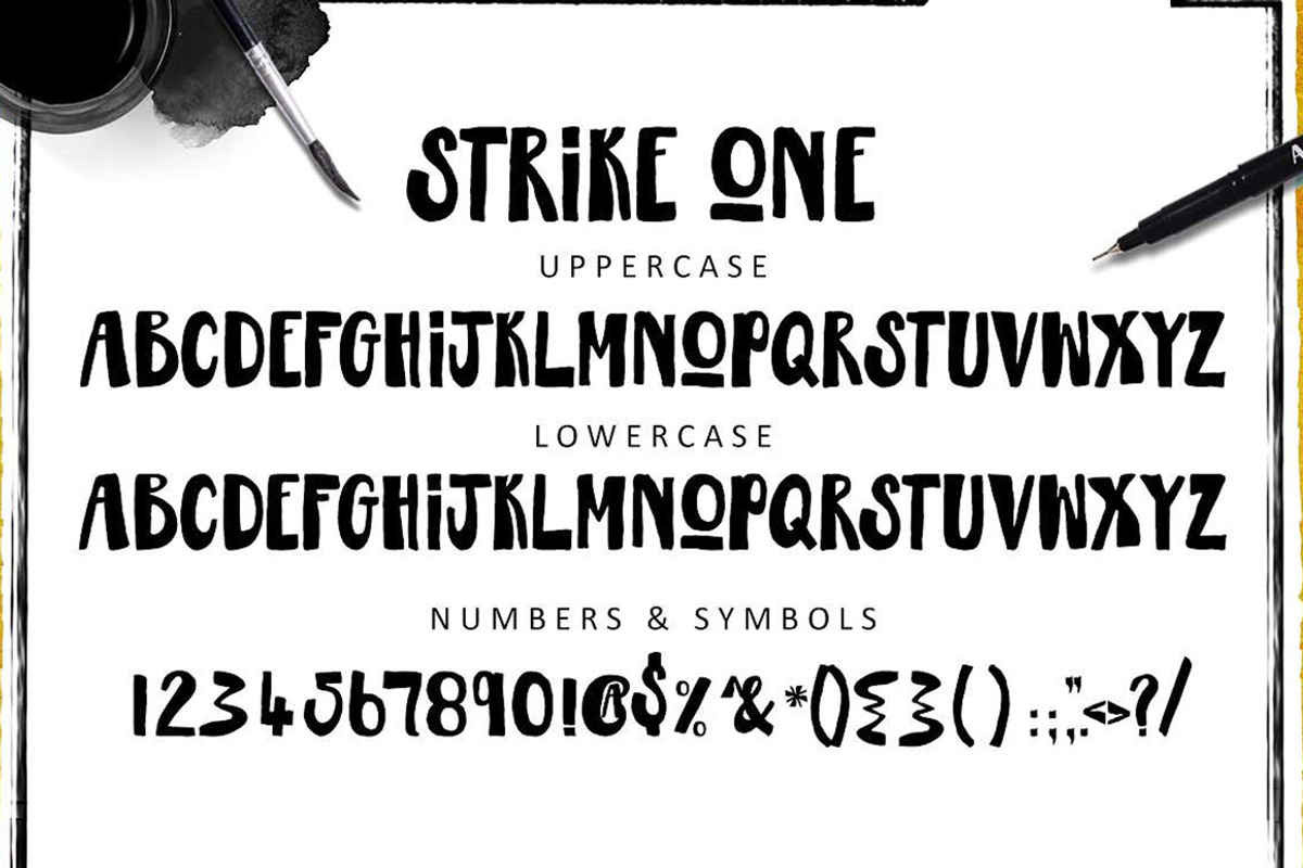 Strike One Font preview 2