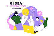 6 Idea Business Vector Illustration, a Person Illustration by denayunebgt (Thumbnail 1 of 3)