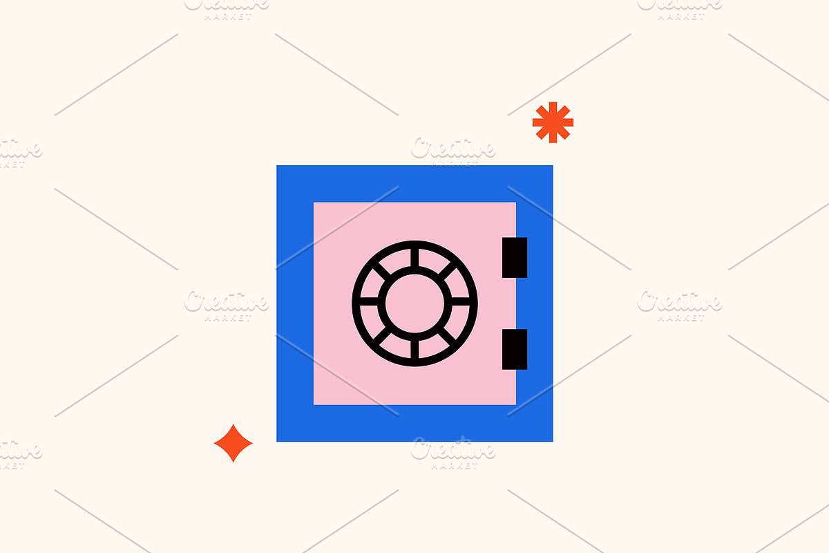 Geometric safe money illustration, an Illustration by Visual Sanctum
