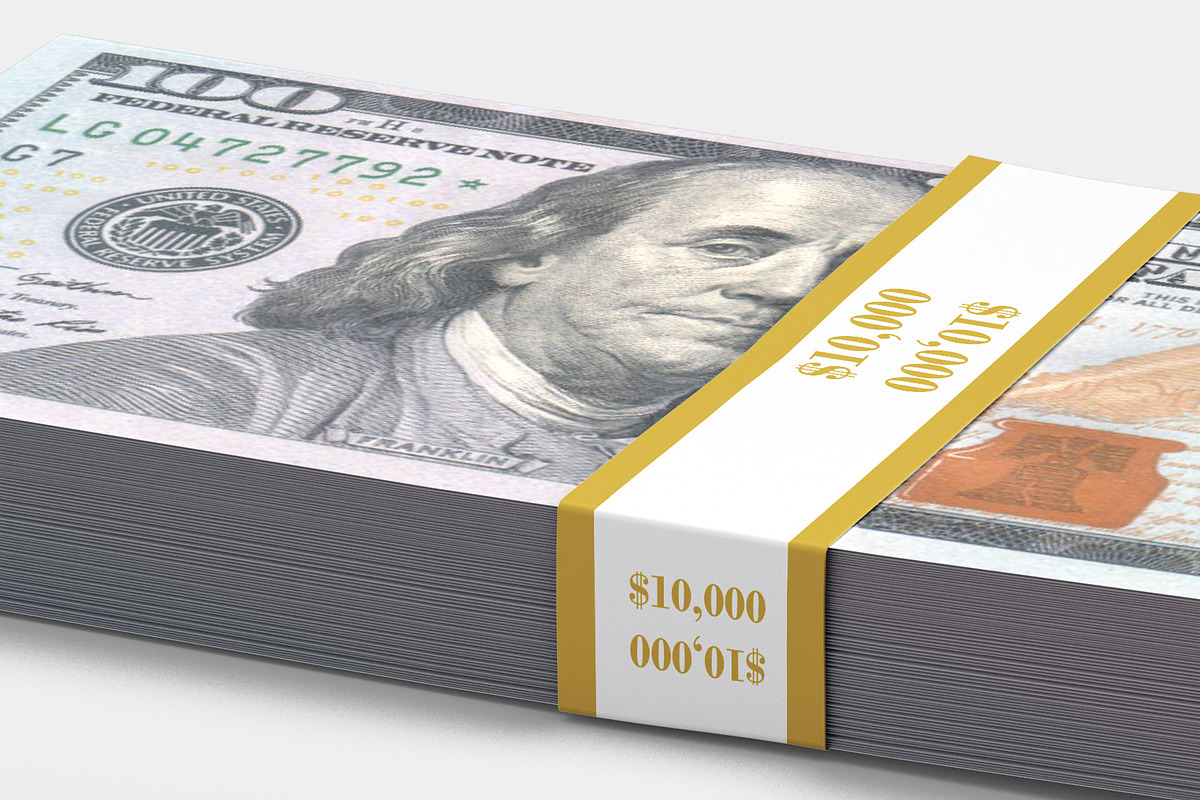 Money Stacks Mockups v.1 - 4 views, a Merchandise Mockup by Illusiongraphic (Photo 11 of 16)
