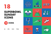 18 Super Bowl Sunday Icons, a Sport Illustration by Hello Mister Frank (Thumbnail 1 of 4)