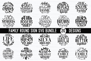 Family Round Sign SVG Bundle