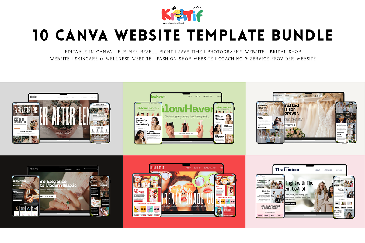 10 Website Templates & Themes Design, a Design Template by thecyella.co (Photo 1 of 6)
