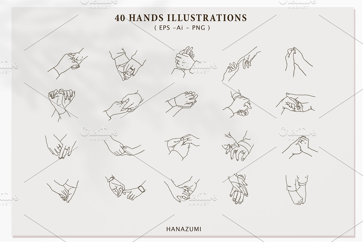Couple Hands Set Collection #2, an Illustration by Hanazumi (Photo 4 of 5)