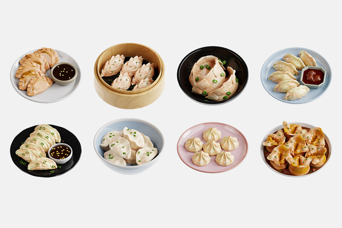 Dumpling 3D Icon Set, a Food & Drink 3D Model by Eklip Studio (Photo 3 of 3)