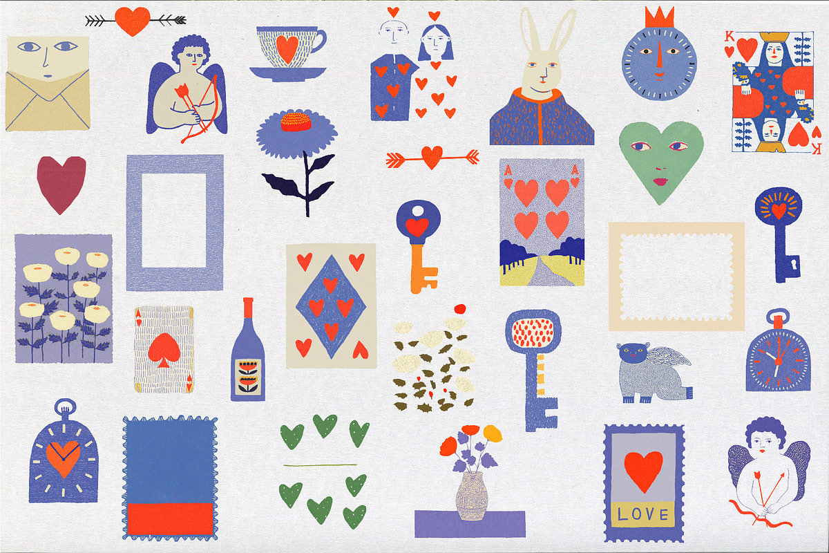 Vintage Valentine Collage Pack, an Object Illustration by Aleks.Flaks (Photo 11 of 18)