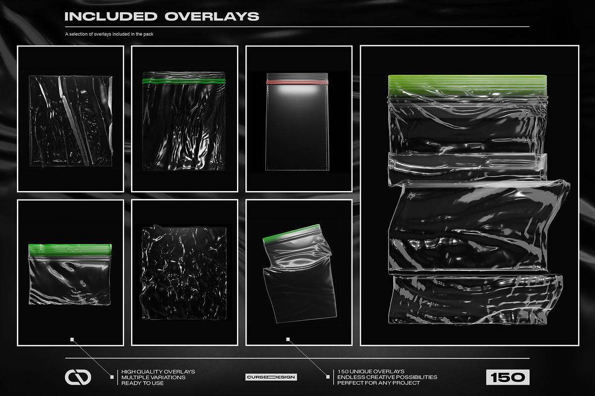 150 Plastic Bag Overlays, a Texture Graphic by Cursedesign (Photo 3 of 5)