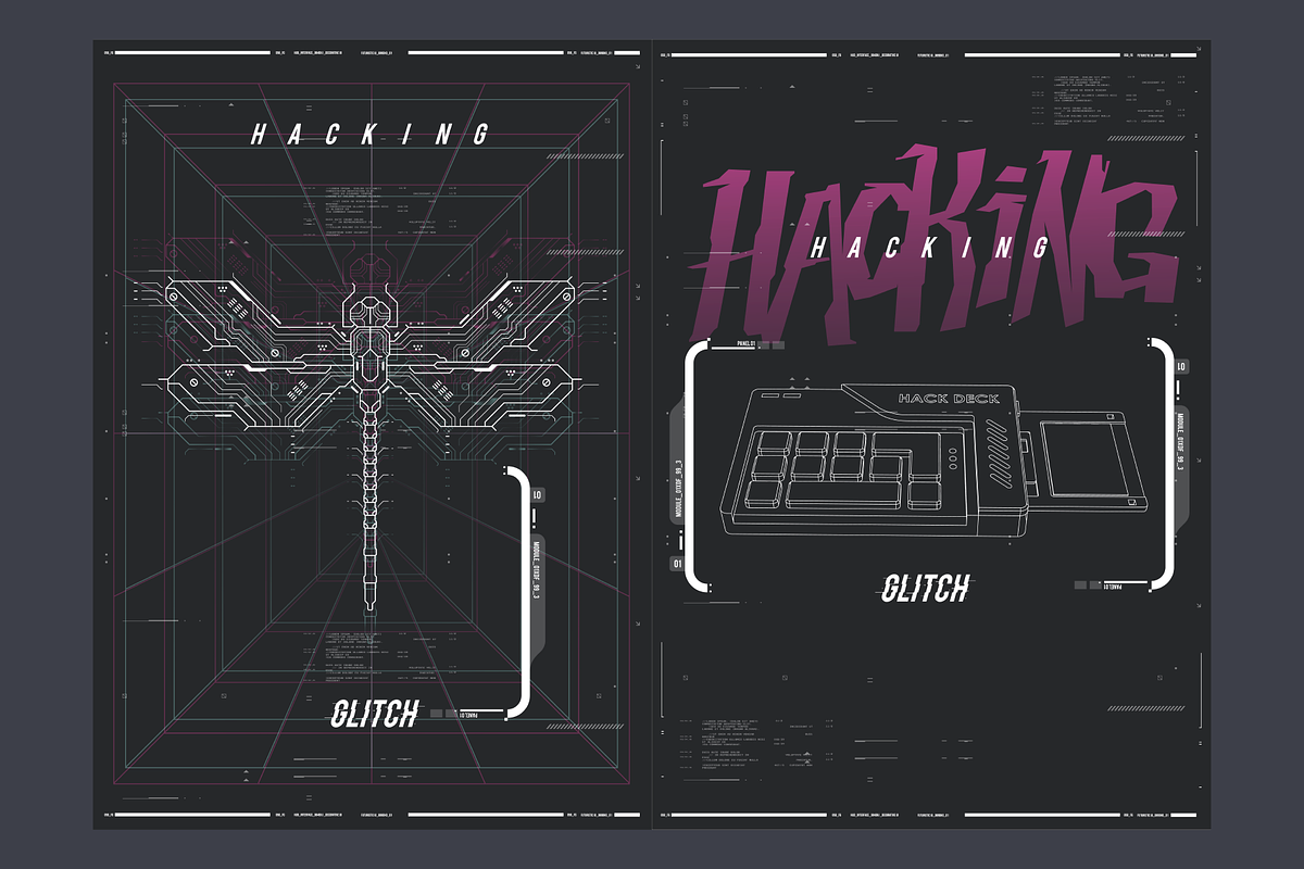 Hud Futuristic Posters Templates, a Technology Illustration by Andrew_Derr (Photo 4 of 6)