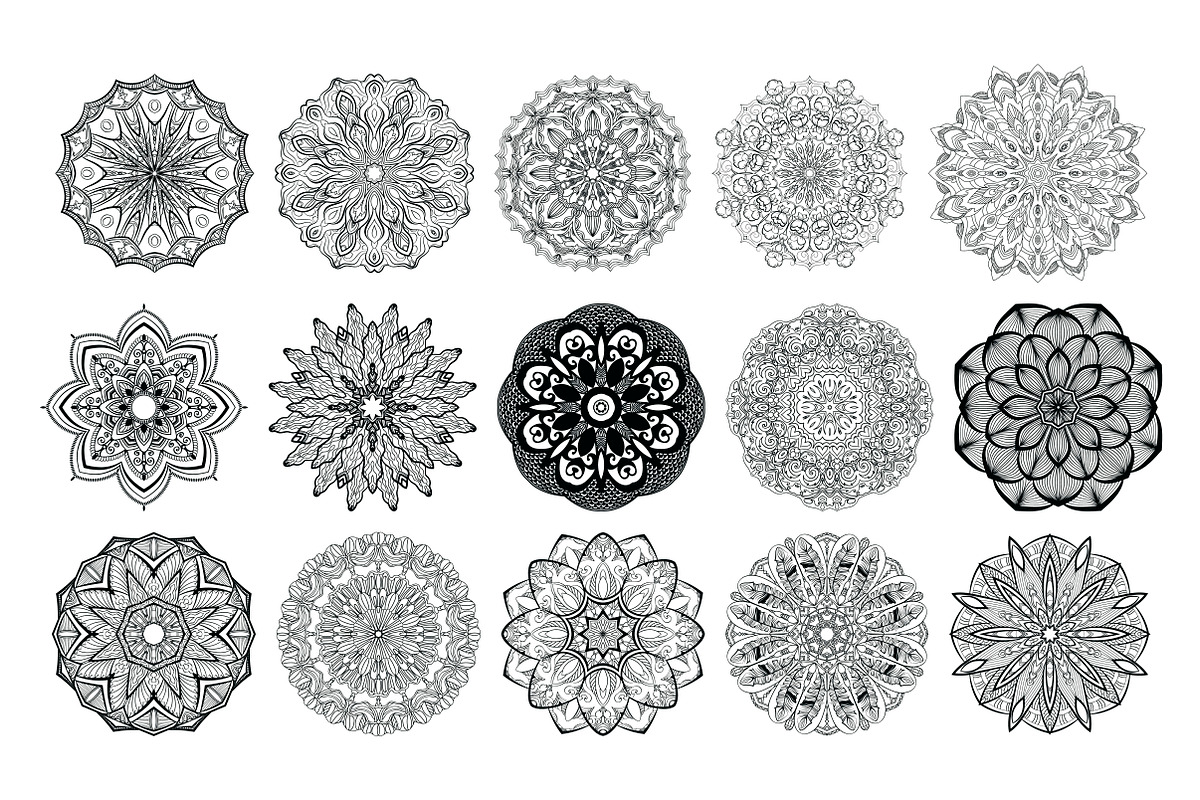 Mandalas big bundle design elements, a Pattern Graphic by Tierre3012 (Photo 4 of 21)