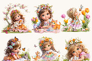 Cute LIttle Girl Gnome and Cat, a Person Illustration by Design Scotch (Thumbnail 3 of 8)