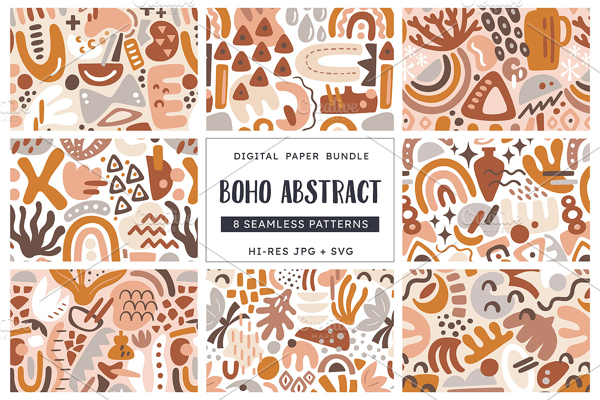 Abstract Boho Seamless Patterns, a Pattern Graphic by insemar (Photo 1 of 4)