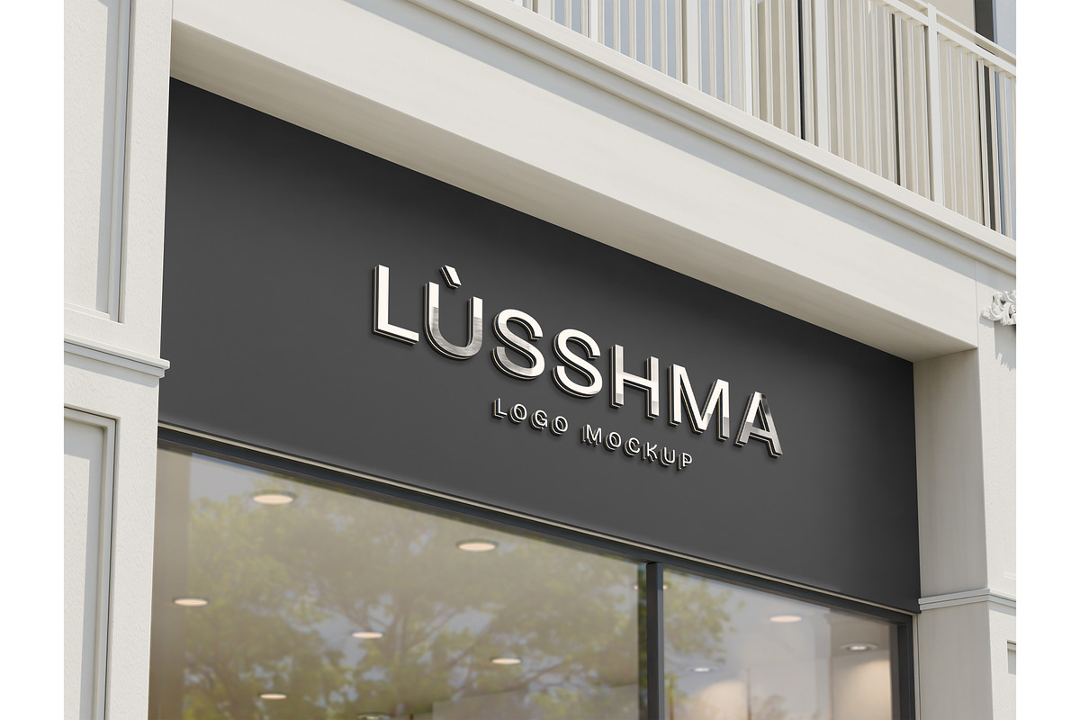 Sign & storefront logo mockup, an Advertising Mockup by Mockthethics. (Photo 8 of 12)