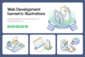 Bundle Web Development Illustrations, a Technology Illustration by Creative Stall
