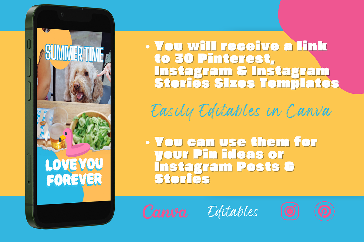 Instagram & Pinterest Summer Bundle, a Social Media Template by PaolaroiDesign (Photo 5 of 8)