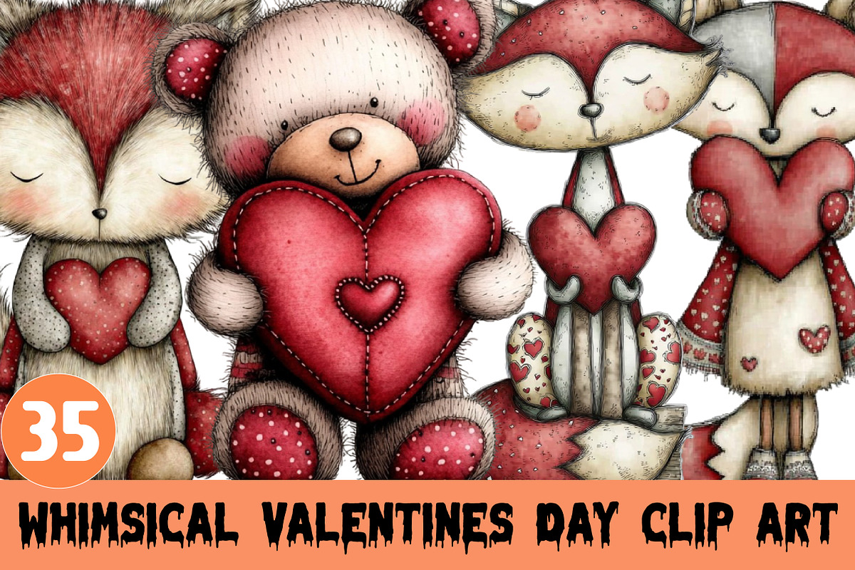 Whimsical Valentines Day Clip Art, a Graphic by CitraGraphics (Photo 1 of 5)