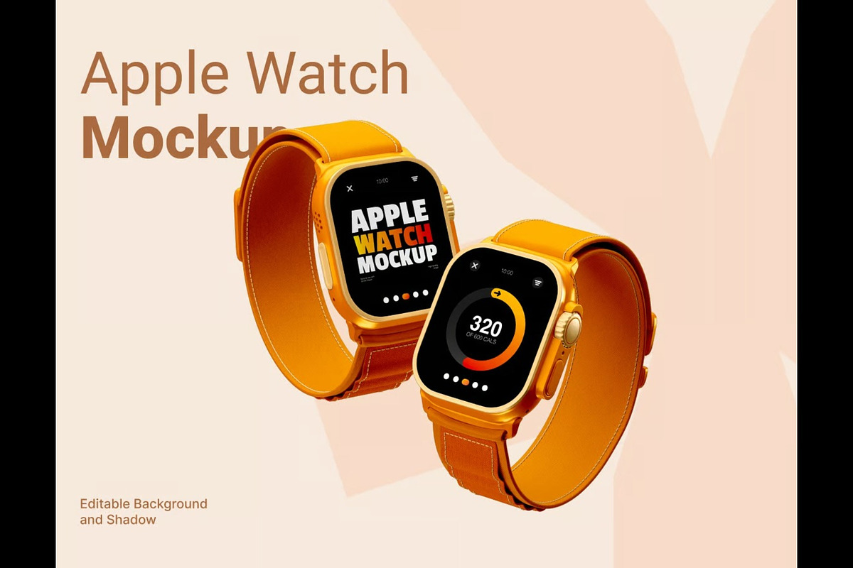 Apple Watch Mockup, a Wearable Device Mockup by Se٧enStudio (Photo 3 of 6)