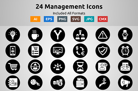Line Circle Inverted Management Icon
