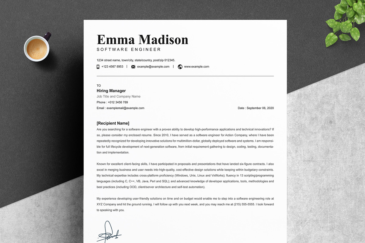 Clean & Modern Resume Template Word, a Resume Template by ResumeInventor