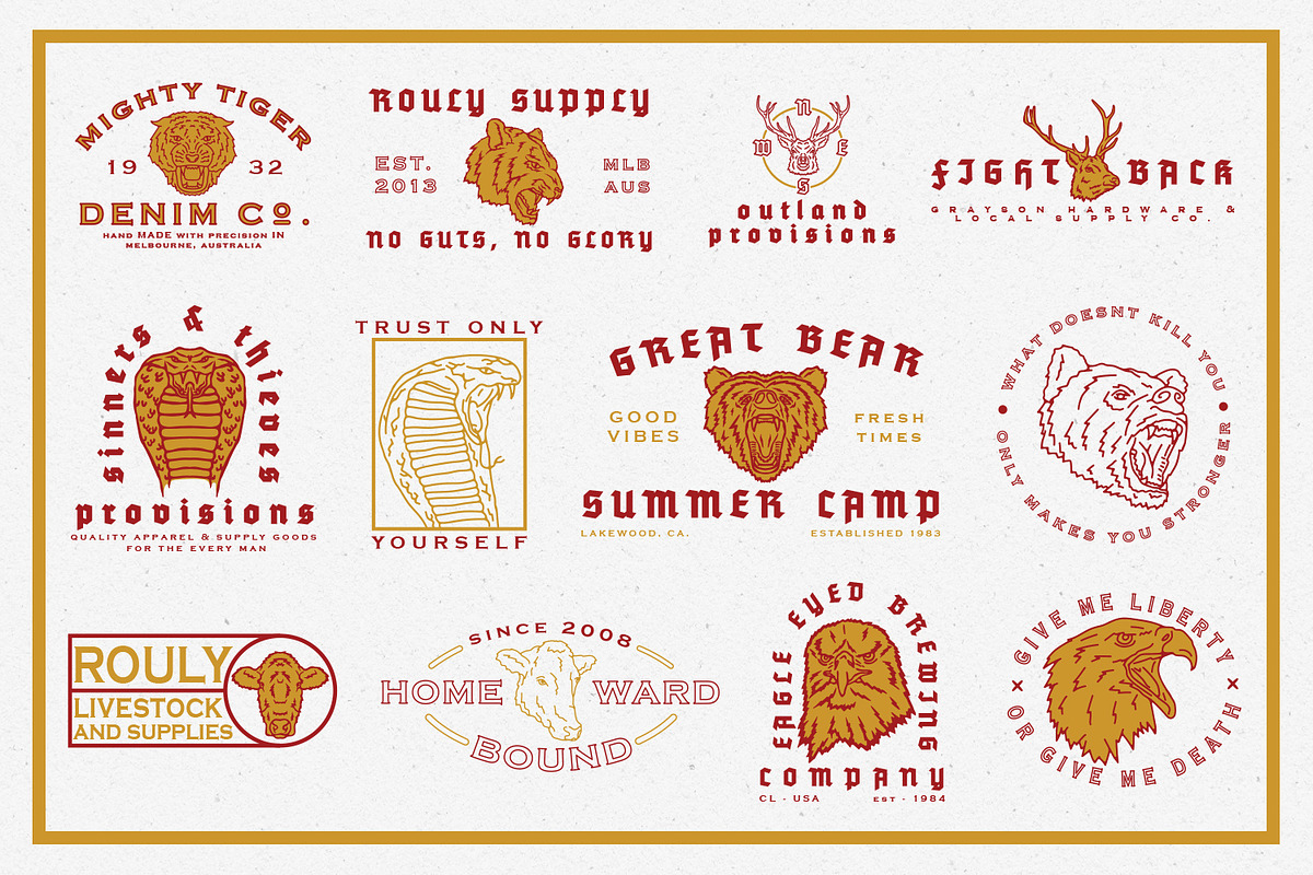 Vintage Animal Logos, an Animal Illustration by Justin Achammer (Photo 3 of 11)
