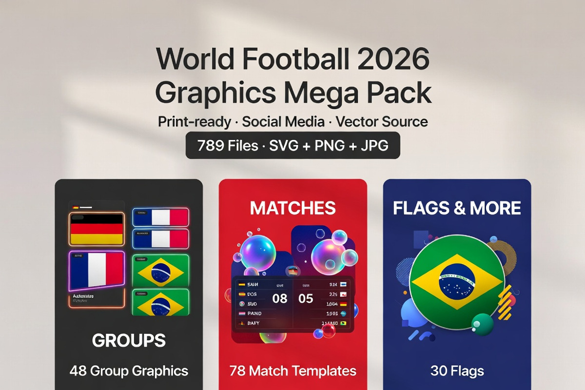 World Cup 2026 Graphics Mega pack, a Social Media Template by Dreamanart (Photo 3 of 4)