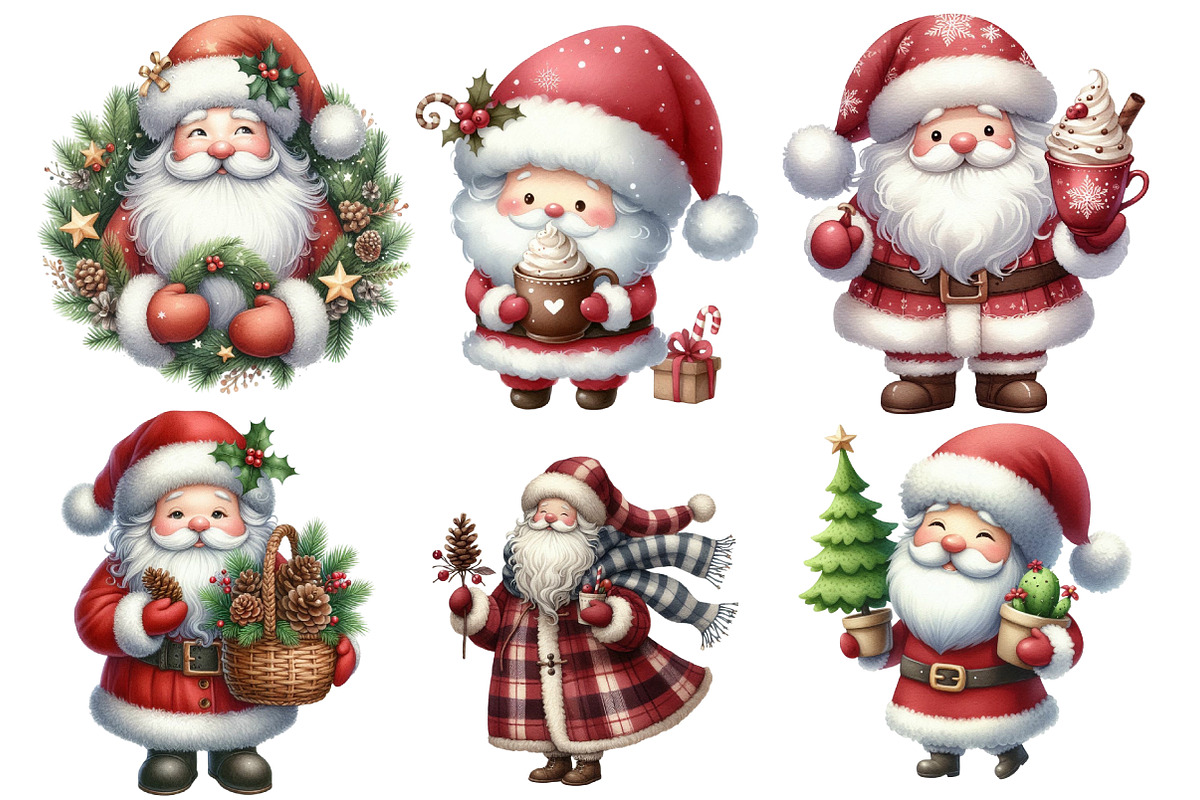 Adorable Santa Clipart, an Illustration by Designworld (Photo 2 of 5)