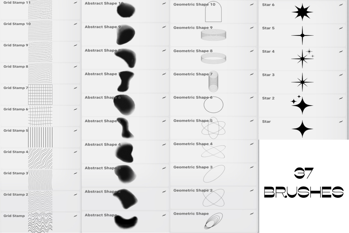 Retro Shapes Brush Set for Procreate, a Brush Add-On by Almazova Dolzhenko (Photo 5 of 8)