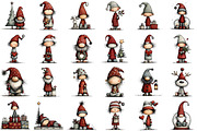 Whimsical Christmas Gnomes Clipart, an Illustration by Sublimation Artist (Thumbnail 2 of 6)