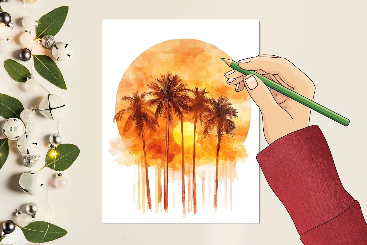 Luxury Golden Summer Clipart, an Illustration by RobertsArt (Photo 4 of 7)
