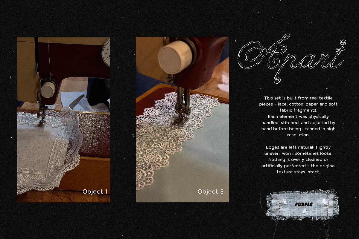 Textile, Lace & Paper Fragments, an Object Graphic by Purple (Photo 4 of 14)