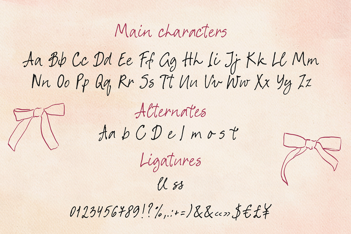 Pen Ink Script font Simple Things, a Script Font by TD fonts (Photo 6 of 8)